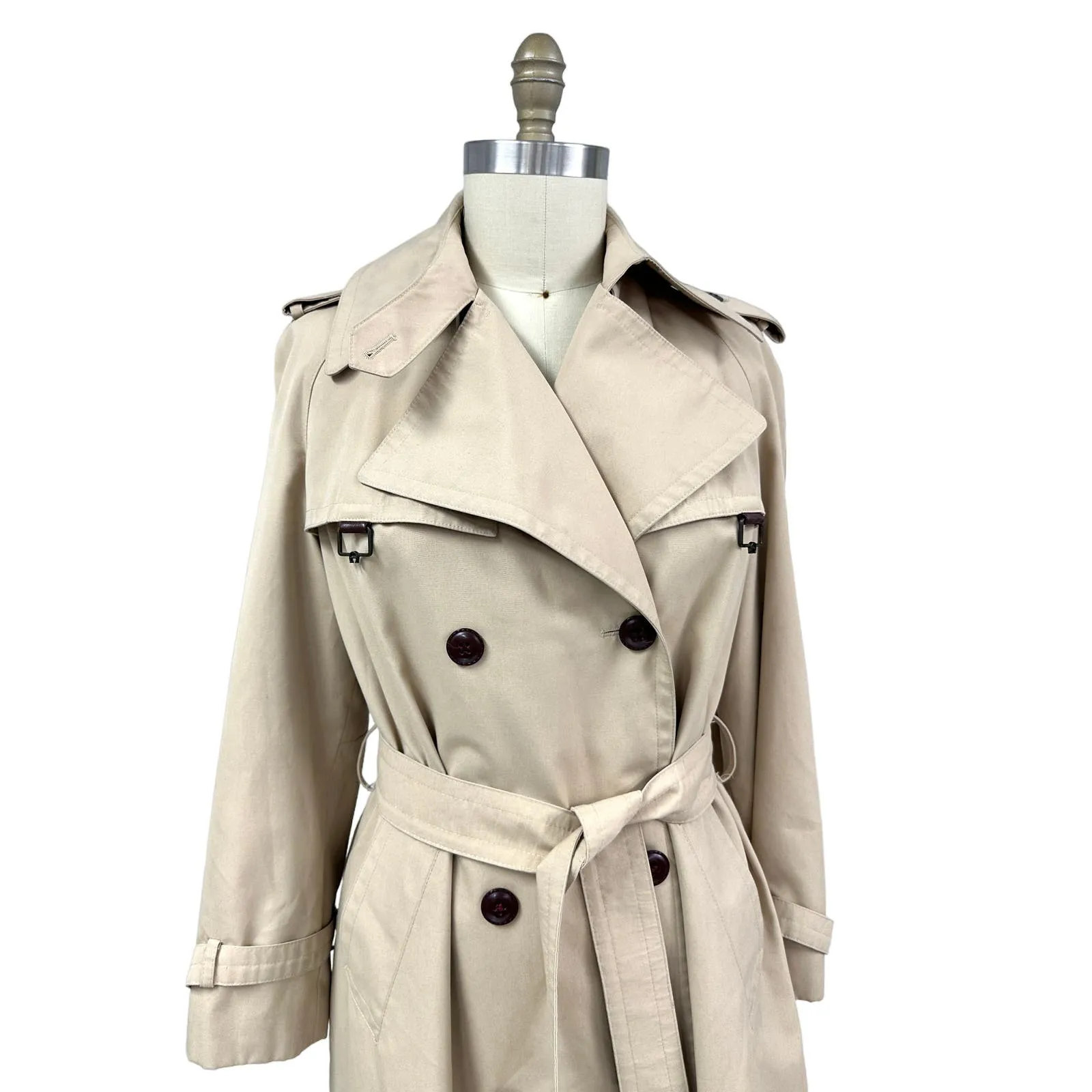 70s VTG Etienne Aigner Trench Coat Double Breasted Fully Lined Belted  Womens L