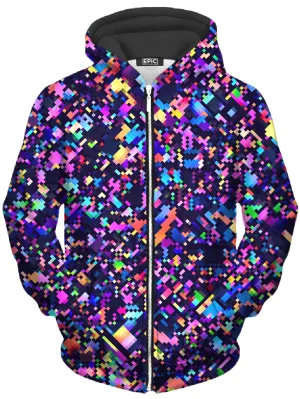 8-Bit Confetti Unisex Zip-Up Hoodie