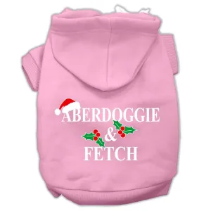 Aberdoggie Christmas Screen Print Pet Hoodies Light Pink Size M (12)