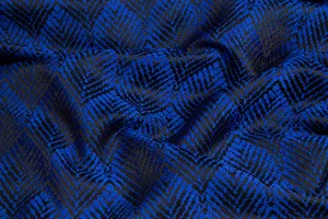 Abstract Brocade - Royal Blue and Black