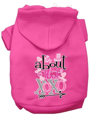 All About That Xoxo Screen Print Dog Hoodie Bright Pink M