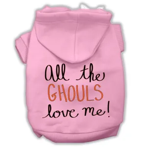 All The Ghouls Screenprint Dog Hoodie Light Pink S (10)