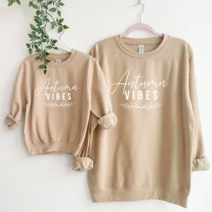 Autumn Vibes Mum Matching Desert Sand Sweatshirts