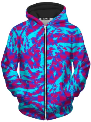 Berry Blast Hypno Splatter Unisex Zip-Up Hoodie