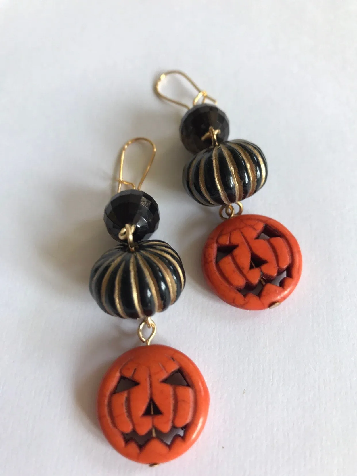 Black Pumpkin Halloween Earrings