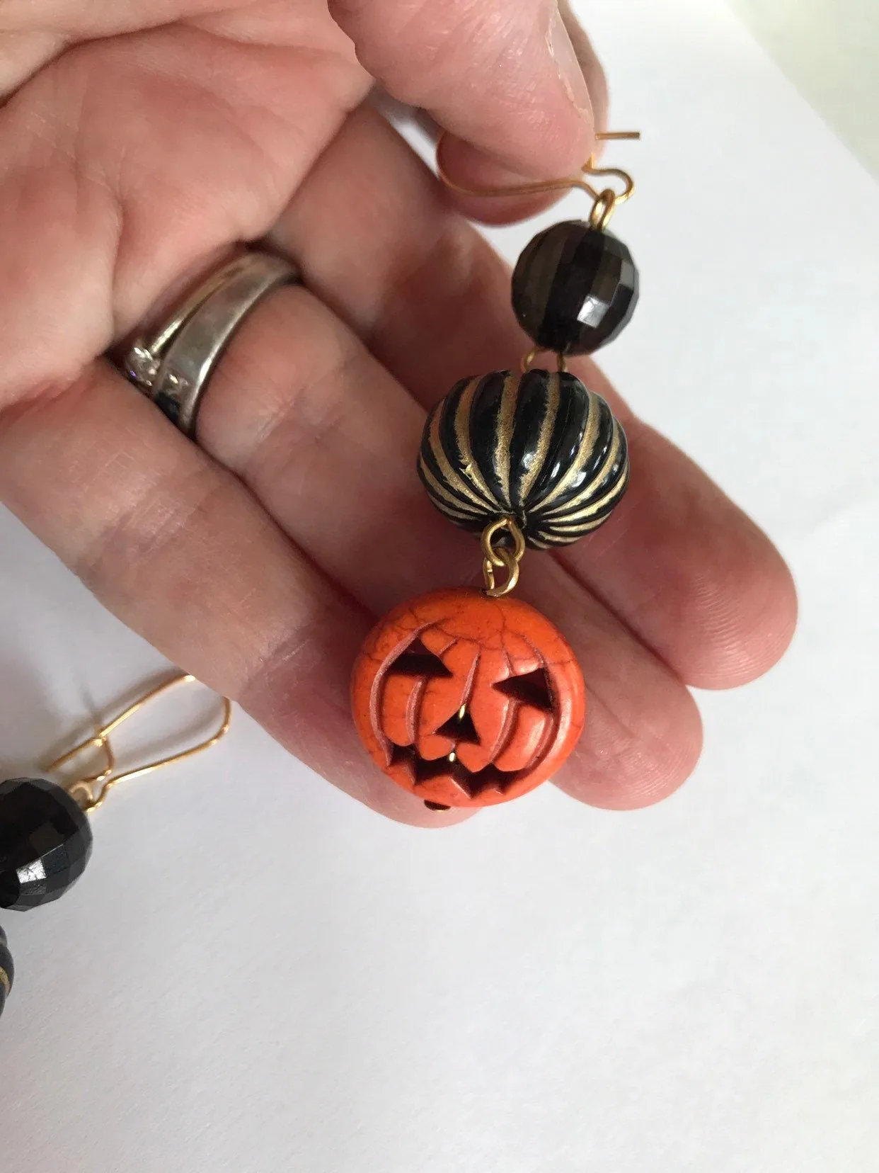 Black Pumpkin Halloween Earrings