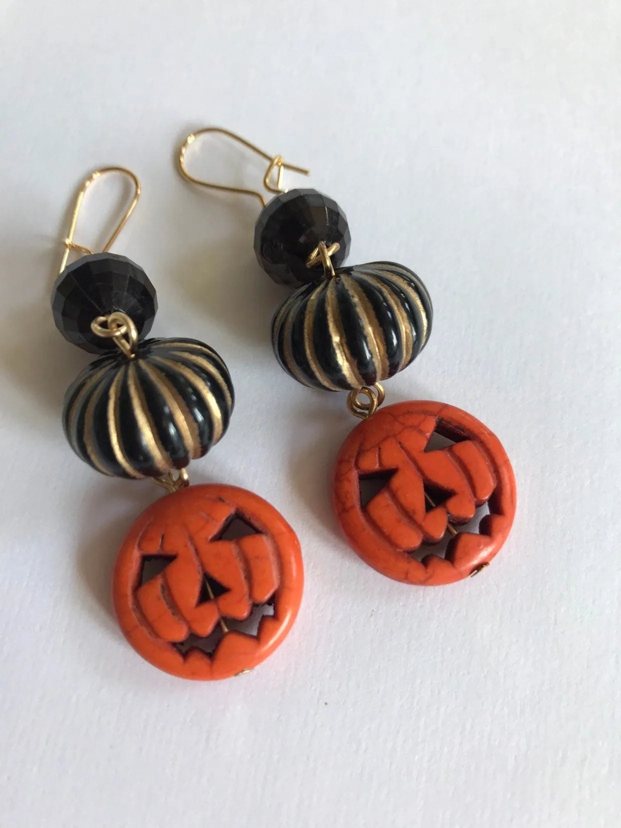 Black Pumpkin Halloween Earrings