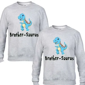 Brother-Saurus Brother Matching Grey Sweaters (MRK X)