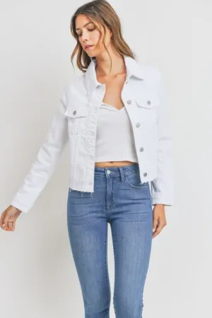 CLEAN DENIM JACKET W/ FRAY