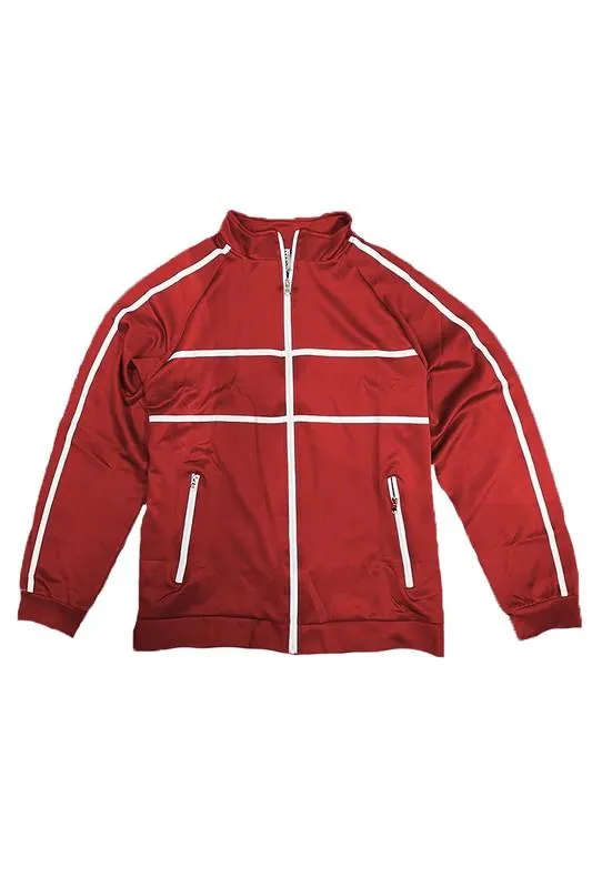 Criss Cross Tape Stripe Track Jacket