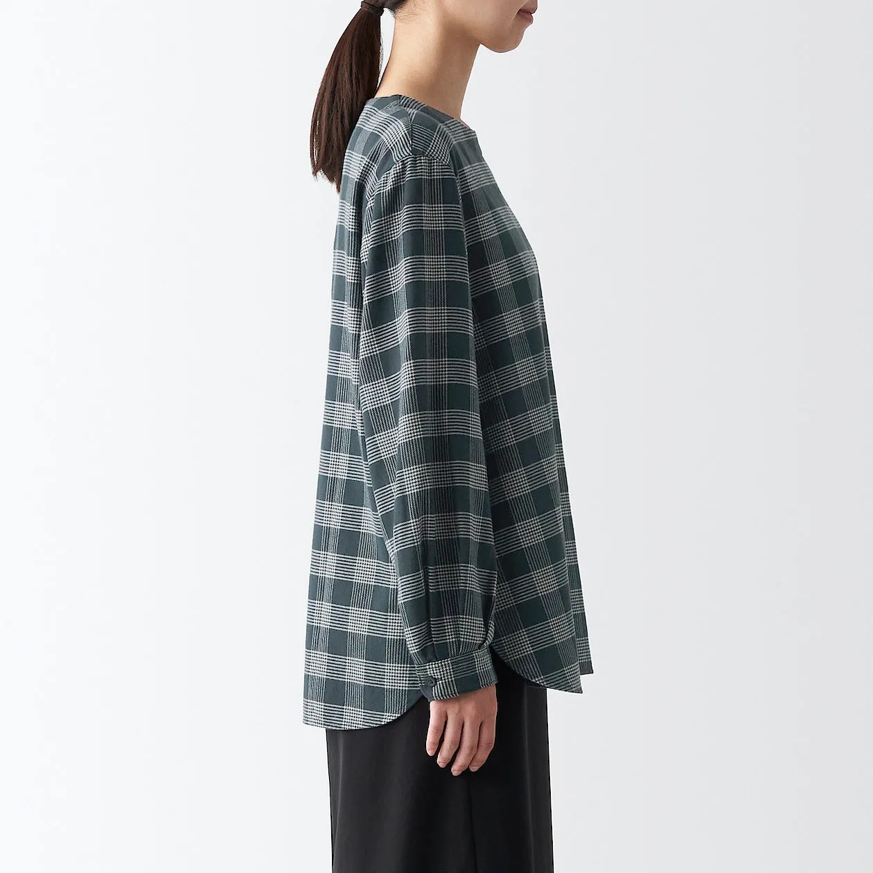 Double Brushed Flannel Long Sleeve Blouse