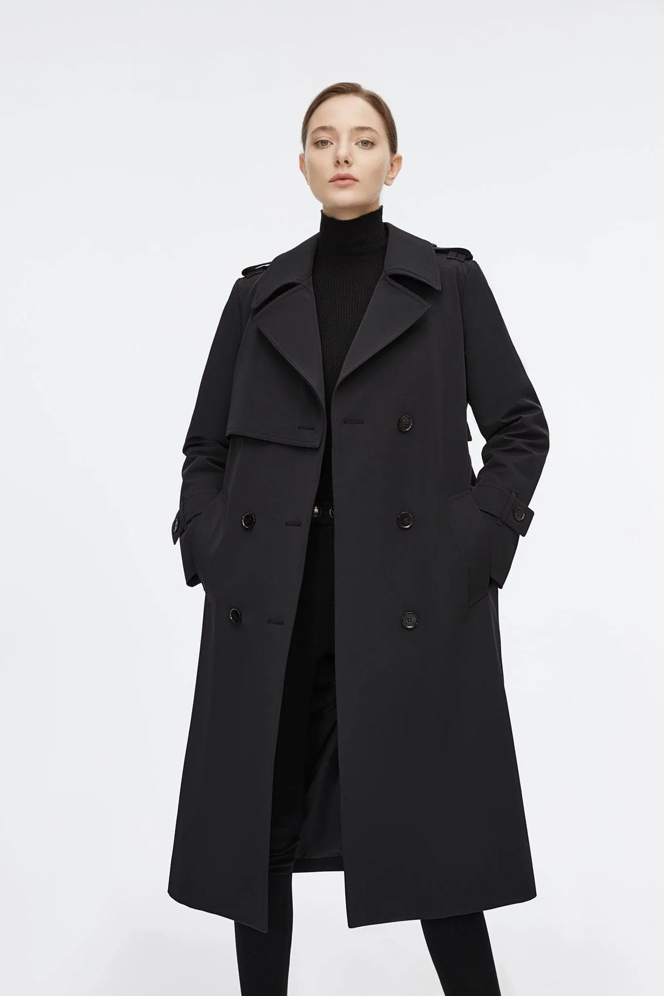 Full Length Detachable Goose Down Trench Coat