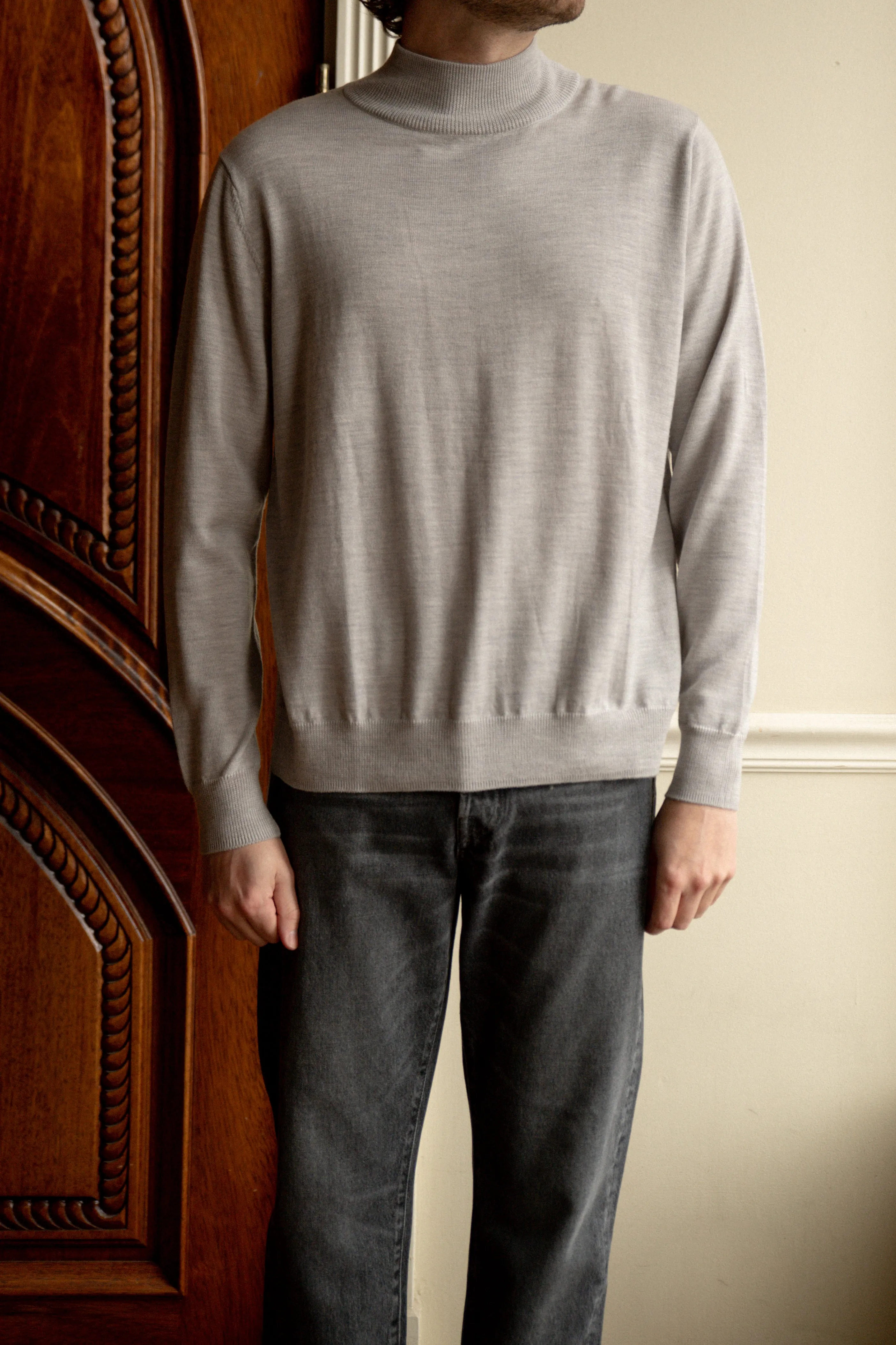 Glen Mock Neck Pullover