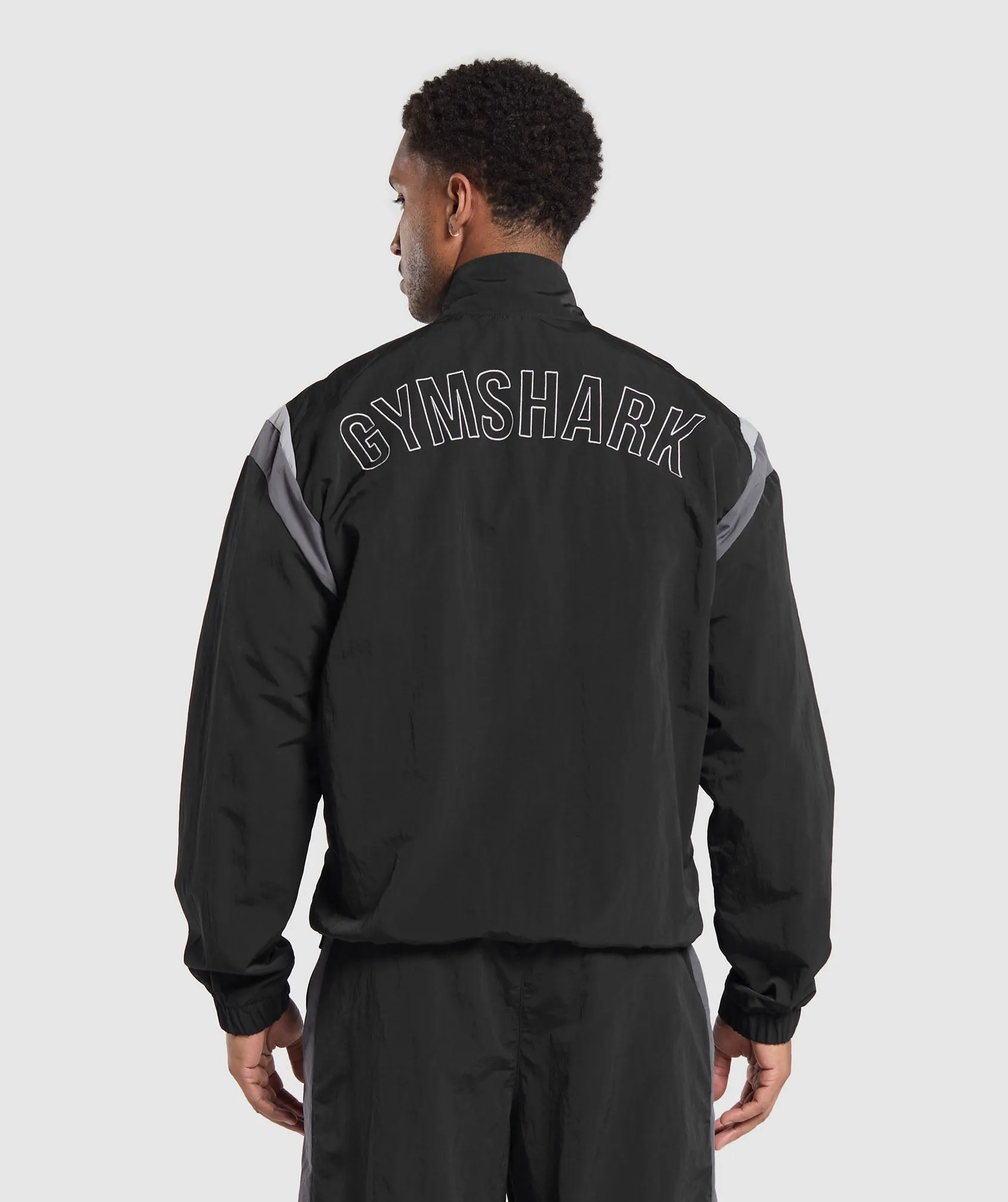 Gymshark Retro Track Jacket - Black/Dark Grey/Smokey Grey