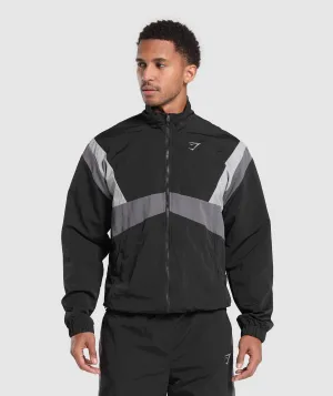 Gymshark Retro Track Jacket - Black/Dark Grey/Smokey Grey