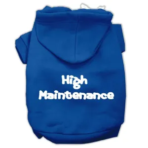 High Maintenance Screen Print Pet Hoodies Blue L (14)