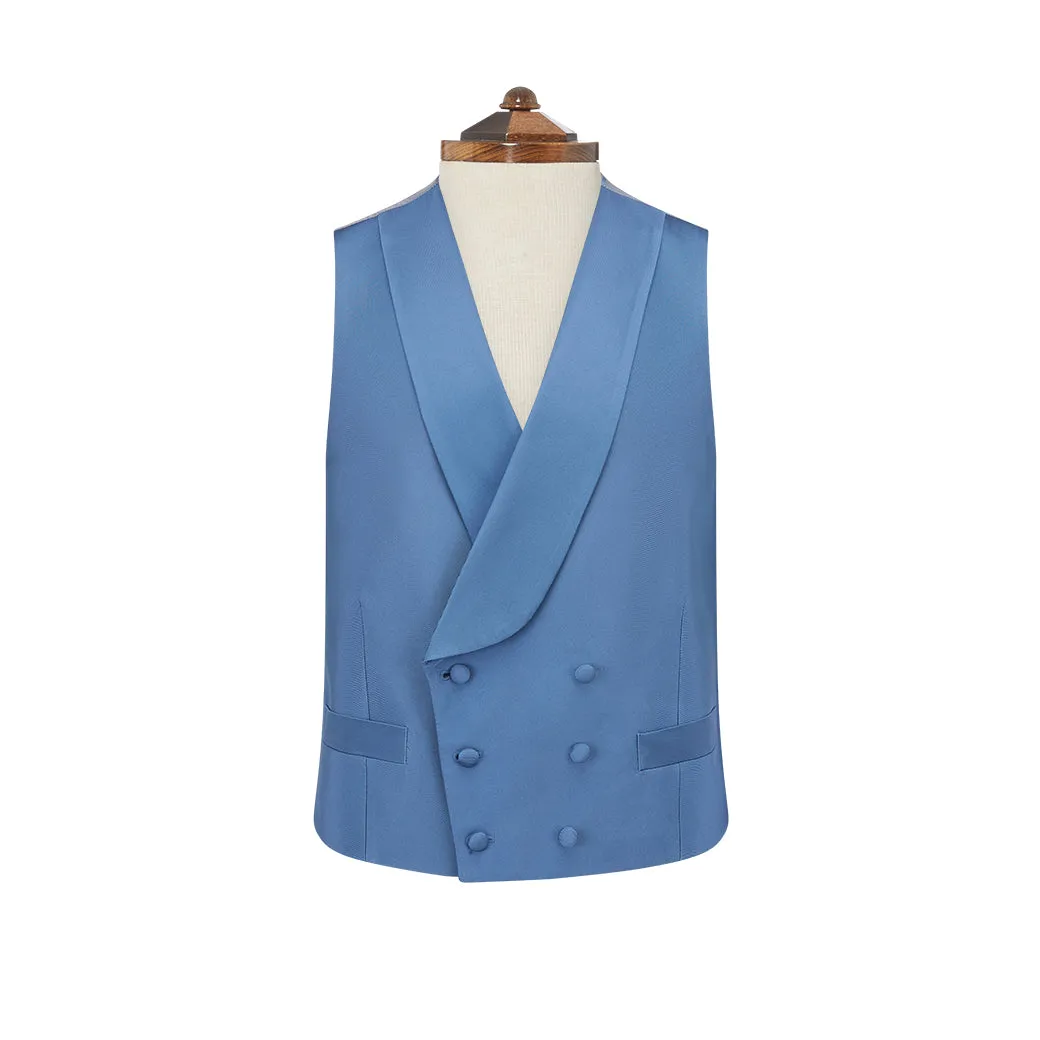 Hudson Dark Blue Twill Cotton Silk Waistcoat