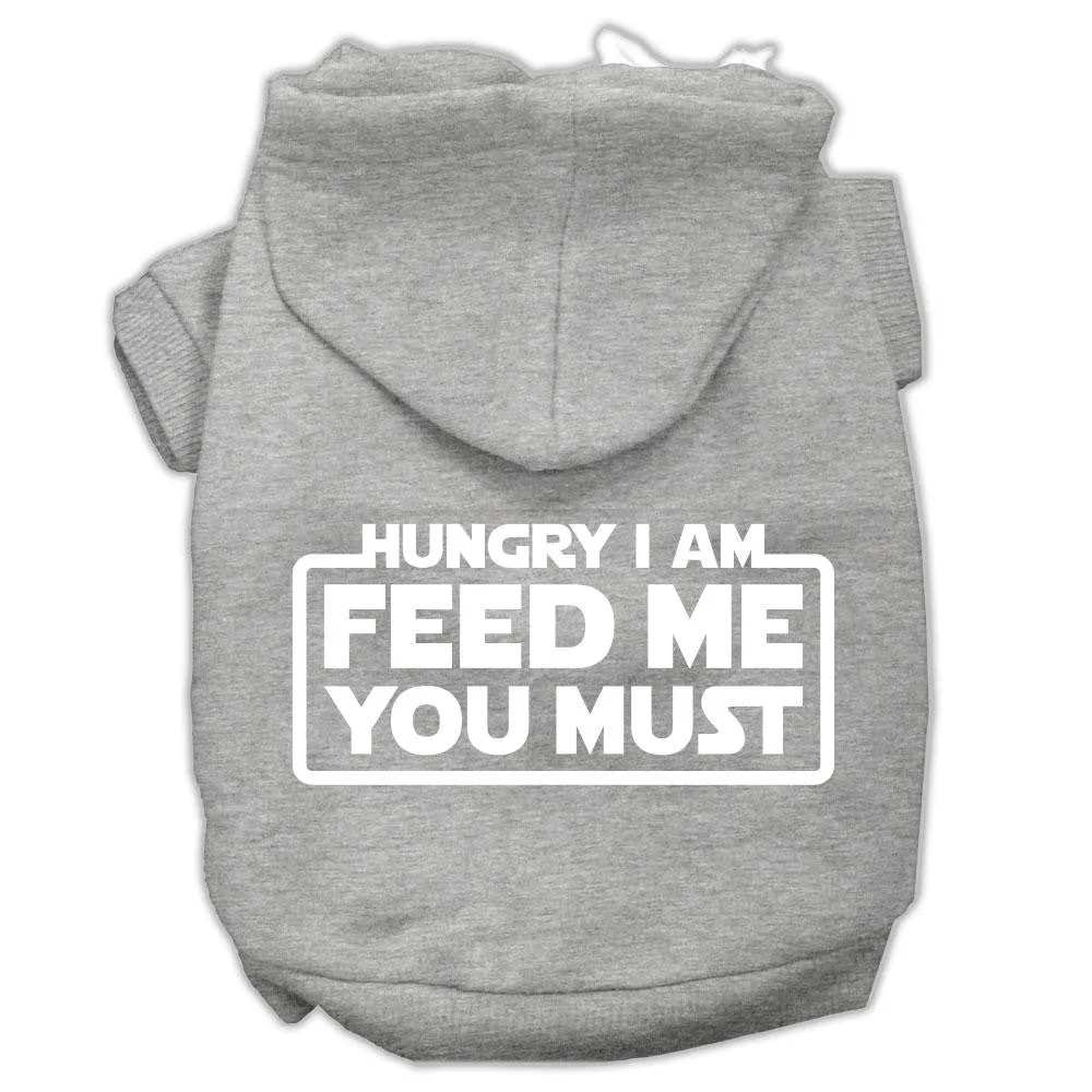 Hungry I Am Screen Print Pet Hoodies Grey Size Xs (8)