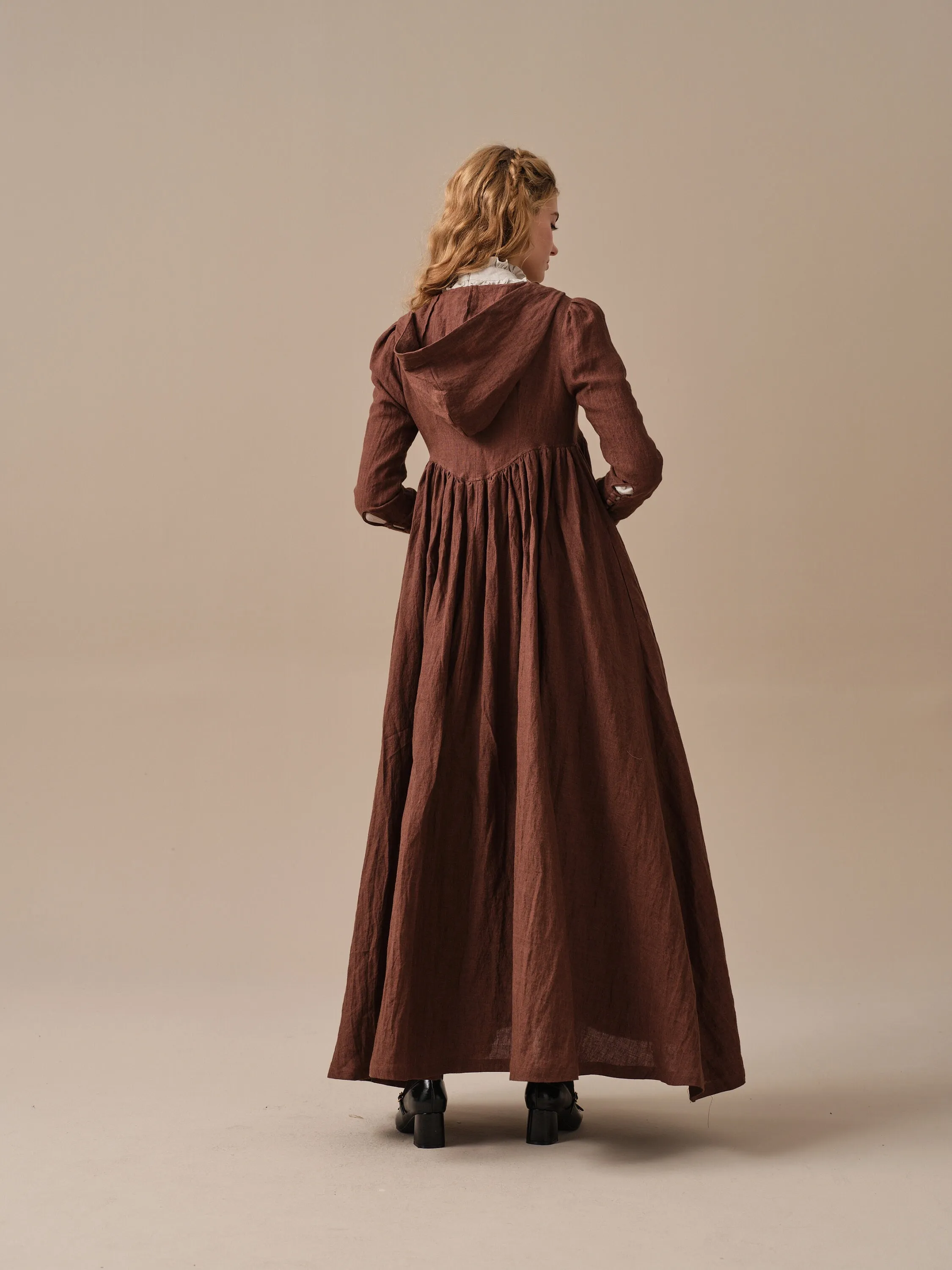 Jane 31 | hooded 100% linen coat dress