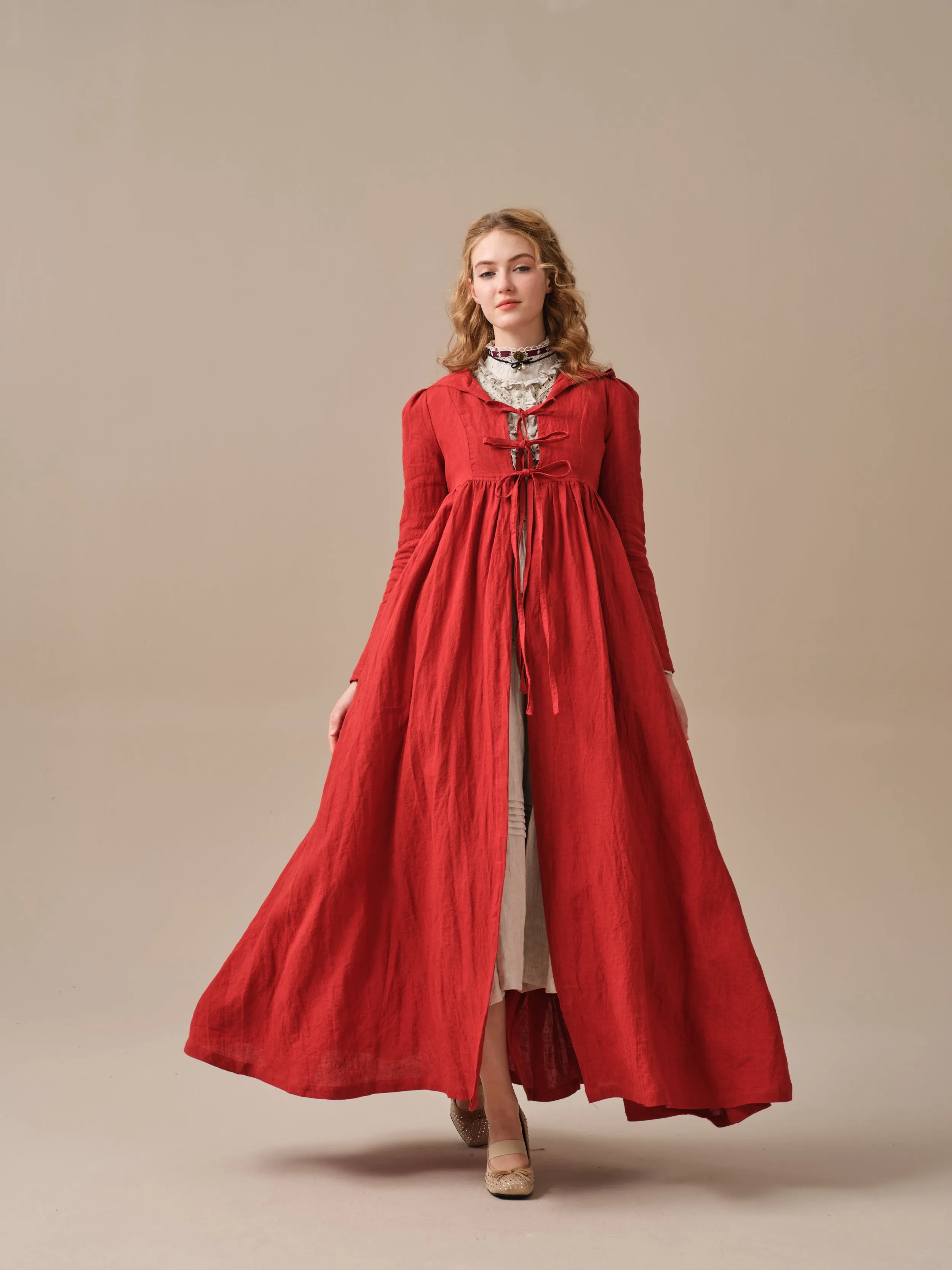 Jane 31 | hooded 100% linen coat dress