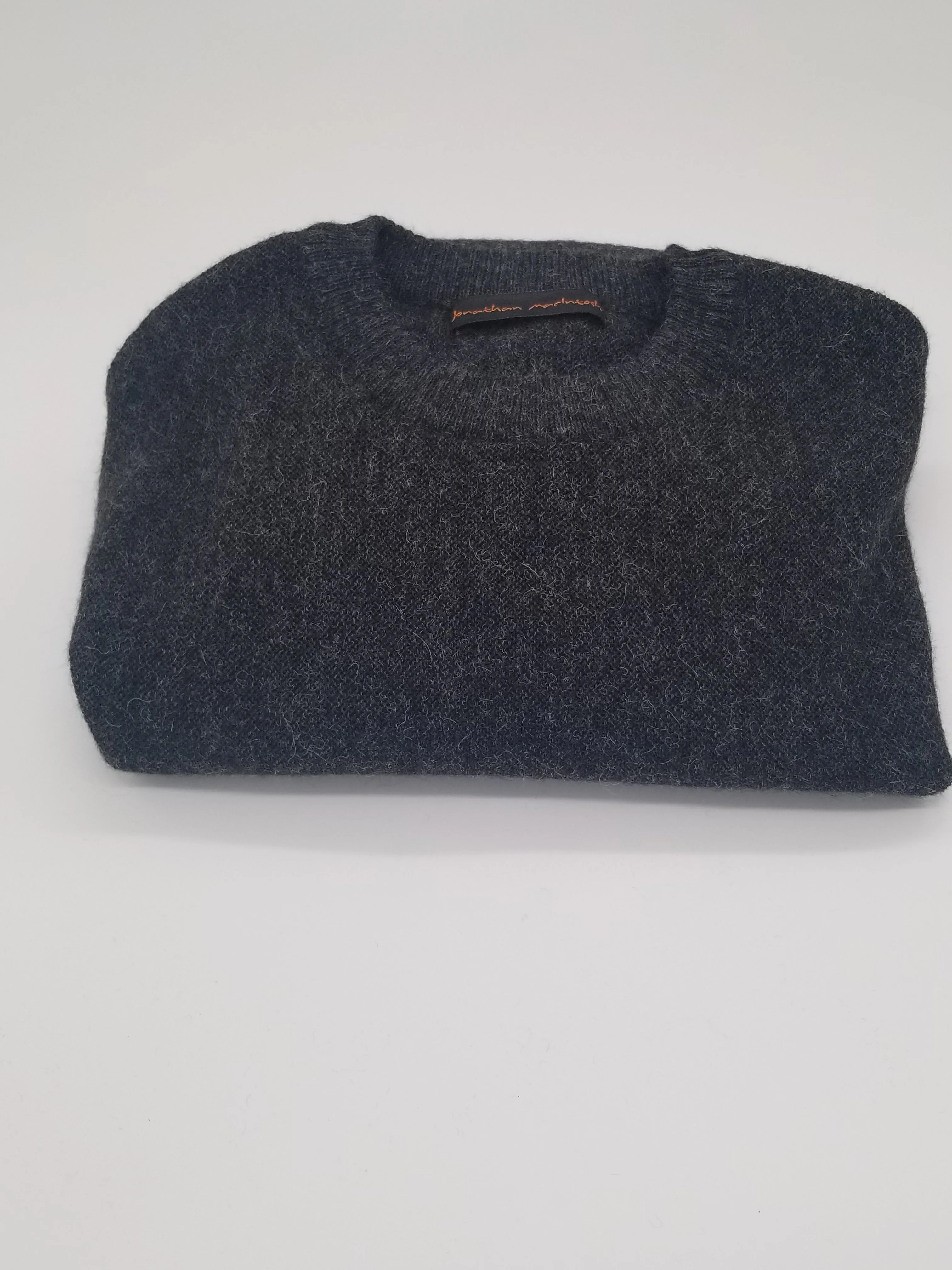 Jonathan MacIntosh Crew Neck Alpaca Sweater PS277 Charcoal