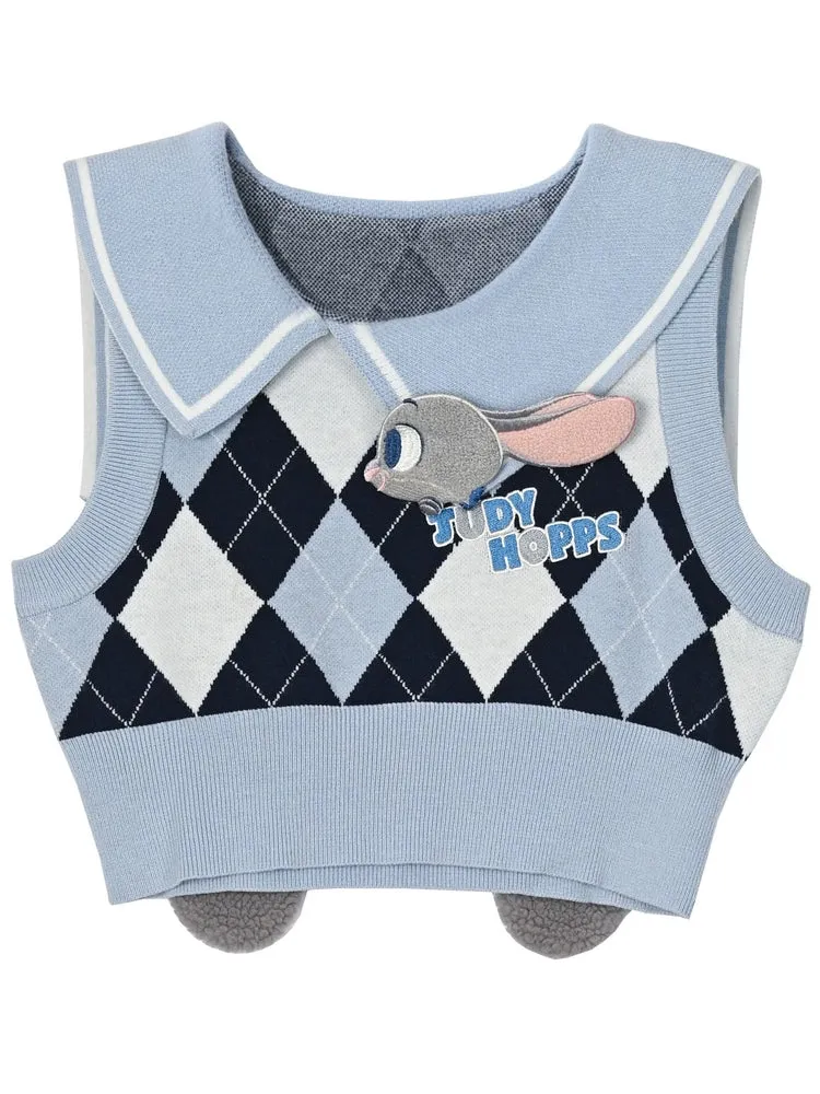 Judy Zootopia Rhombus Knit Vest