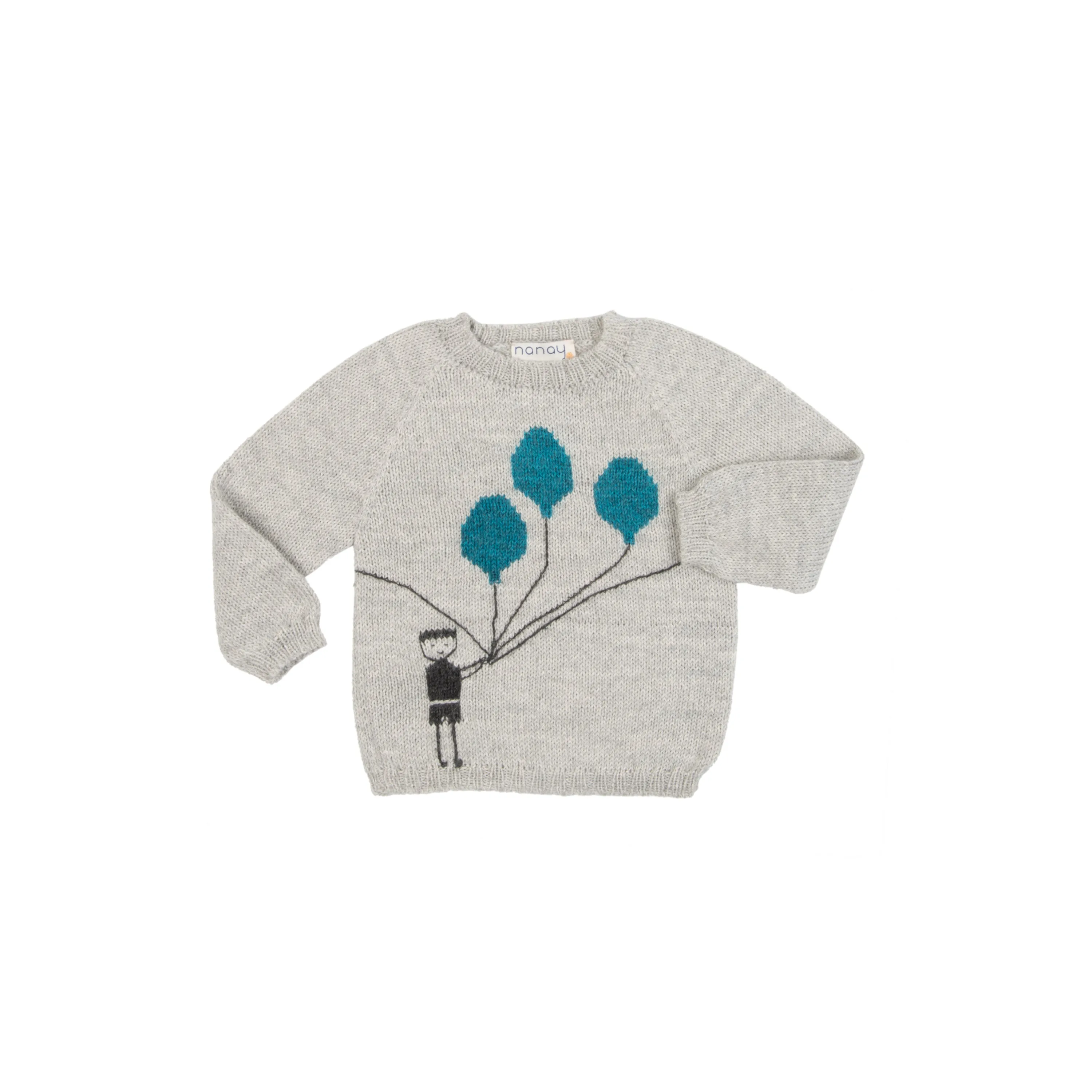 NW176 Balloon sweater blue