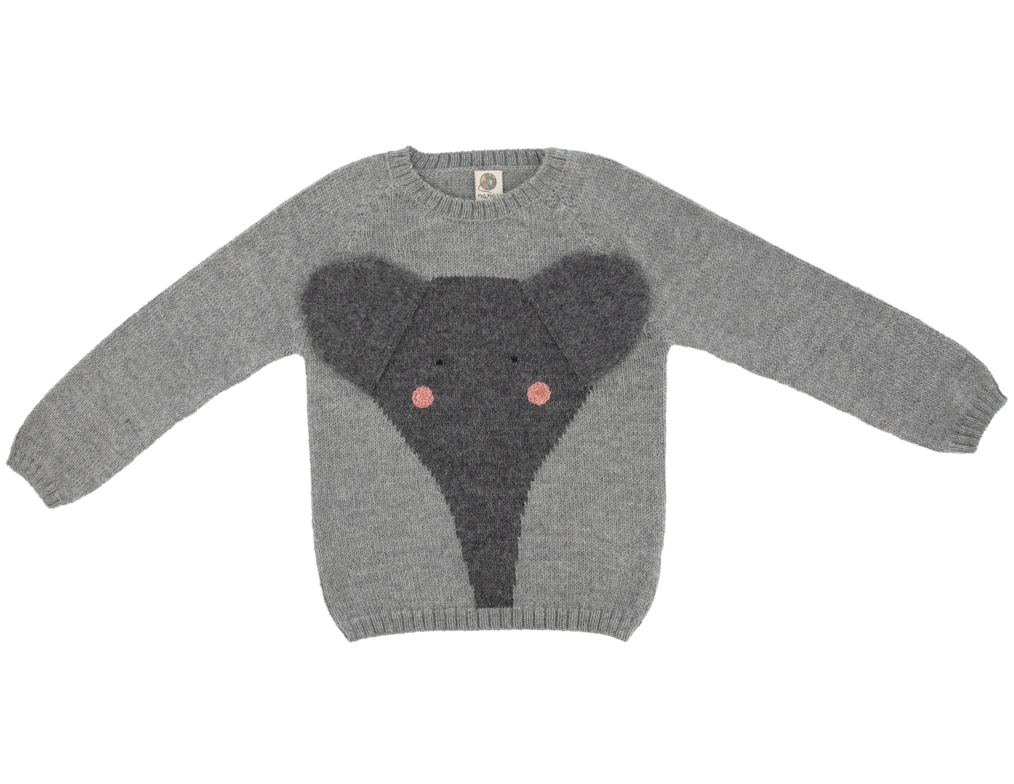 NW429 Floppy ears grey Elephant Sweater