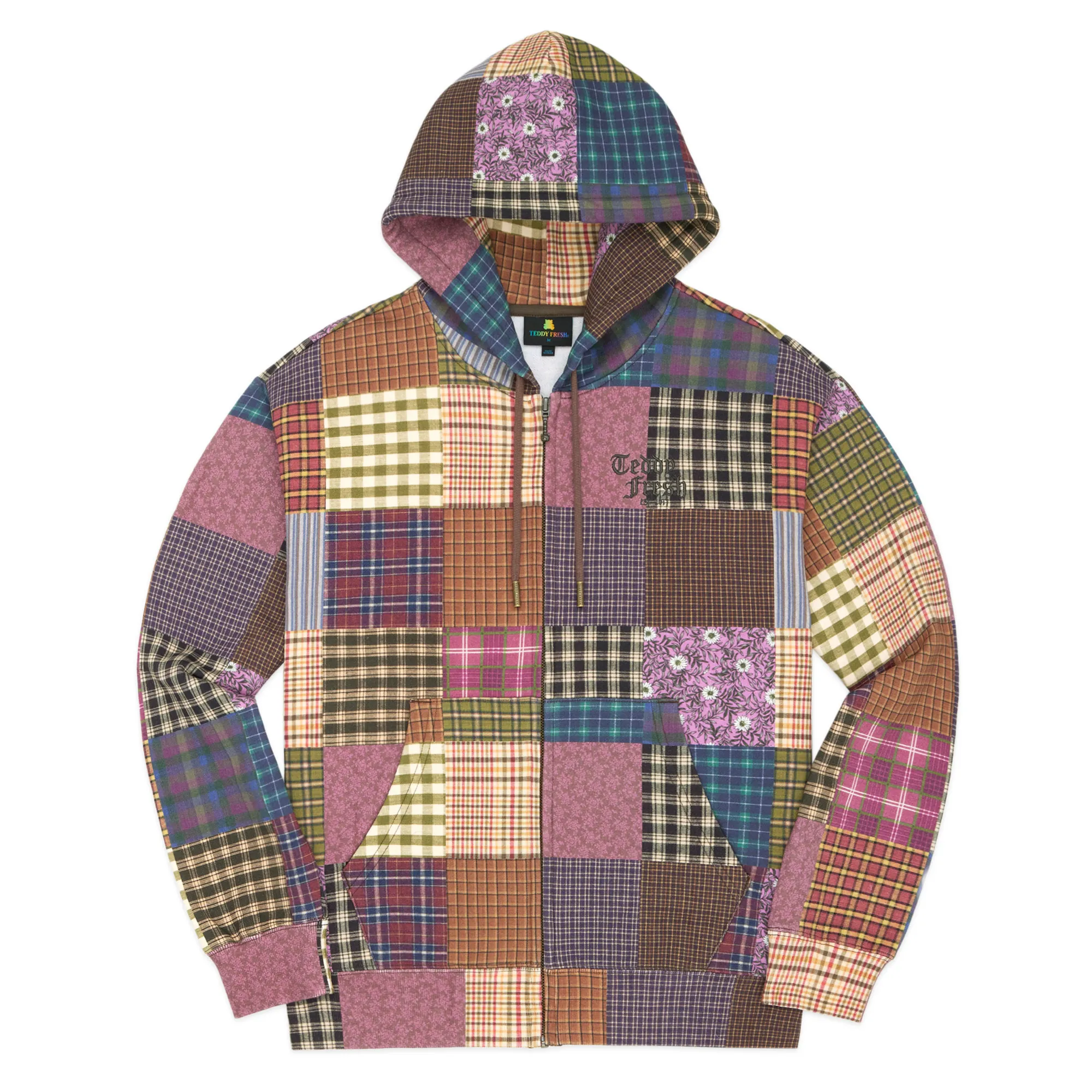 Quilt Print Zip Hoodie