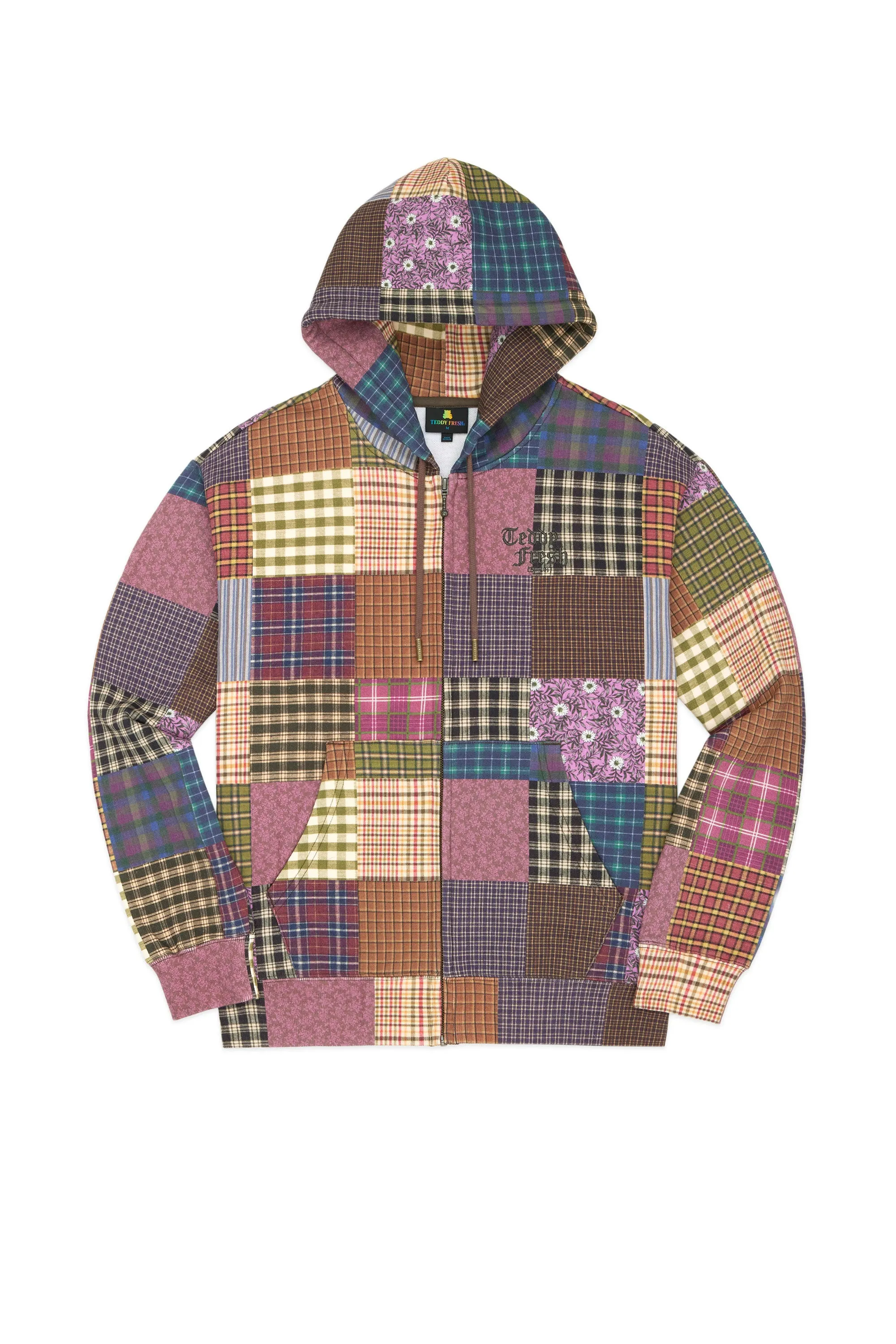 Quilt Print Zip Hoodie