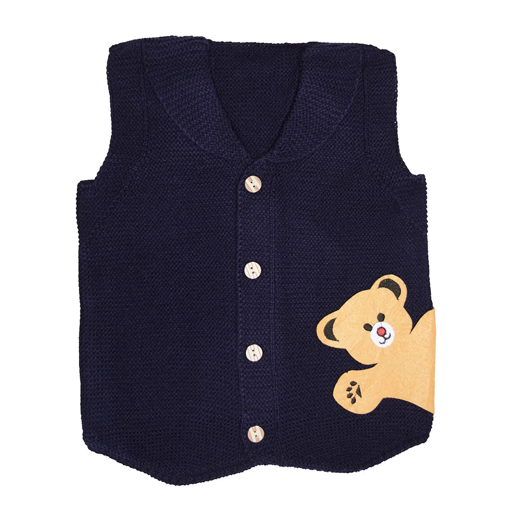 Sweater Vest For Infants and Toddlers - Cute Bear Design Cardigan for Little Kids