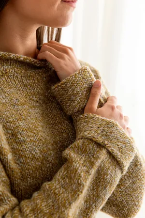 Womens Chunky cuffed jumper - ochre