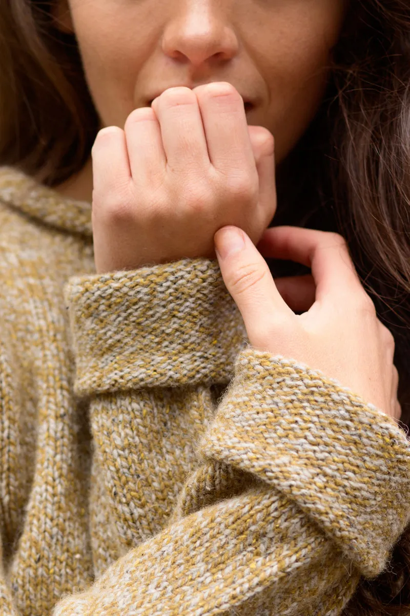 Womens Chunky cuffed jumper - ochre